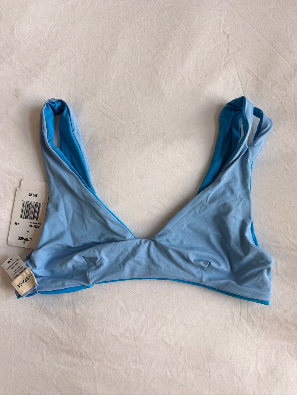 L*Space Blue Reversible Bikini Top - Women Swim
